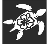 JINTORA Autocollant Voiture - Tortue Hawaii - 118x99 mm - Blanc - Sticker pour Voiture Tuning - Résistant aux intempéries - Vinyle Durable - Facile à Coller - Accessoire déco Original