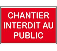 Jintora - Autocollants - Chantier interdit au public - 300x200mm