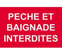 Jintora - Autocollants - pêche et baignade interdites - 300x200mm