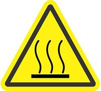 JINTORA - Etiquettes Autocollantes ISO Safety Label Sign - International Warning Hot surface Symbol - Self adhesive sticker 100mm Diamètre - bureau, entreprise, école, hôtel Marquage sécurité