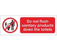 JINTORA - Etiquettes Autocollantes Ne pas jeter les produits sanitaires par le signe de sécurité des toilettes - adhésif autocollant 15x5cm Marquage de sécurité pour local technique entrepôt chantier