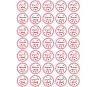 JINTORA Joyeux Noël - Autocollants de Noël pour 35 pièces 30x30mm - Blanc Vintage - étiquettes - Stickers - Calendrier de l'Avent - Rond - Coupe Bricolage - Coller des Cadeaux ou des Cartes