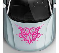 JINTORA Sticker - Autocollant De Voiture Coeur Tribal 30cm x 21cm Pink - réglage Lunette arrière Voiture - Style de Voiture