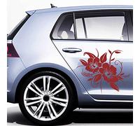 JINTORA Sticker - Autocollant - Lot de 2 Stickers Fleurs d'hibiscus chacun 50cm x 60cm Pourpre - réglage Lunette arrière Voiture - Style de Voiture