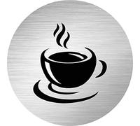 JINTORA Stickers - Autocollant - Adhésif de Porte - Cafétéria - Aspect Plaque Aluminium Brossé - 80mm