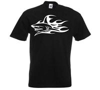 JINTORA T-Shirt - Chemise Homme Noir - Taille XXL - Profil des prédateurs de Requins - JDM - Die Cut - pour la fête Carnaval Travail et Loisirs