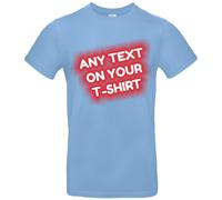 JINTORA - T-Shirt personnalisé avec Texte por Homme - Personnalisé des Deux côtés, Bleu Ciel, L - Cadeau Original avec Impression sur Mesure - Tee Shirt Personnalisable - Création Unique à Offrir