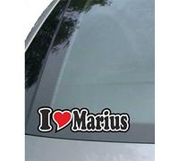 JINTORA - voiture autocollant I Love Heart - J'aime de coeur 15 cm - I LOVE Marius - camion fenêtre portatif - Sticker avec le nom de l'homme femme enfant