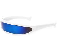 JINTOU Lunettes de soleil futuristes étroites cyclopes avec verres miroir UV400
