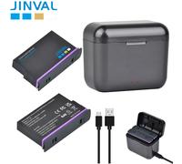 JINVAL pour Insta360X5 Batteries de caméra batterie de remplacement 2800 mAh + PD20W double boîtier de charge rapide pour accessoires insta360 x5 3 battery