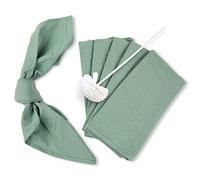 JINVASE Lot de 12 Serviettes de Table en Lin 100% Naturel et Coton Doux, lavables, avec Bords ourlés, pour Mariages, décorations, 40,6 x 40,6 cm, Vert Sauge