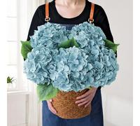 JINWOE Lot de 5 grandes hortensias artificielles en soie réaliste, 50,8 cm, pour bouquet, centres de table, mariage, intérieur, extérieur, fête prénatale