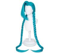 Jinx Heroes League jeu cosplay perruque bleu mi - tresse halloween costume Party Free Hat