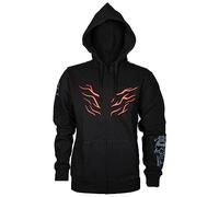 JINX World of Warcraft Shadowlands a King Zipper Hoodie Sweat à capuche zippé pour homme en coton mélangé à capuche tendance pour fans, vêtements pour joueurs, noir, taille S, Noir , S