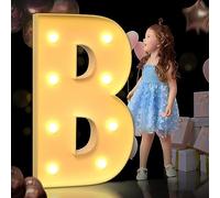 JINXED 70 cm Lettres Lumineuses LED Sign Marquee Lettres avec Lumières Alphabet Lampe Allumant Mots Debout A - Z Mariage Anniversaire Fête Bar Décoration Murale (Color : Letter B, Size : 70CM)
