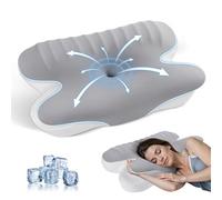JINXIA Oreiller en Mousse à mémoire de Forme pour Le Sommeil, Oreiller Ergonomique orthopédique de Soutien du Cou pour Les dormeurs sur Le côté, Le Dos et l'estomac, Gris foncé