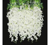 JINXIAN 12 Pièces Guirlande de Plante Artificielle 42.5 in Fleurs de Glycine Artificielle Mur de Fleurs Artificielles pour Mariage Saint Valentin Fleurs Artificielles Deco