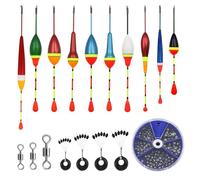 JINXIAN 205 Pcs Plomb Peche Flotteur 10 Pcs Flotteur Peche Au Coup 4 Pcs Stop Float Peche 3 Pcs Emerillon Peche Materiel de Peche pour Pêche Sauvage Lac Pêche en Mer