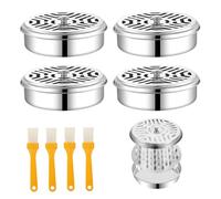 JINXIAN 4 Pièces Porte Encens en Acier Inoxydable Supports Portable Spirale Anti Moustique avec 4 Brosses Support Bobine Anti Moustique pour La Maison Pêche Camping Extérieur