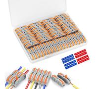 JINXIAN 50 Pièces Connecteur Électriques Rapide de Fil avec Levier de Commande 1 Entrées Connecteurs de fil Compacts Blocs de Connecteurs électriques Bornes de Connexion Automatique