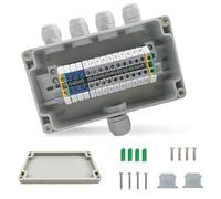 JINXIAN Boîte de Jonction Borne Traversée étanche IP66 Sur Rail DIN UK 2.5 | avec Boîte de Jonction MontéE en Surface 1 Entrée 4 Sorties pour Projets D'automatisation