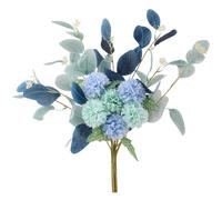 JINXIAN Bouquets de Fleurs D'eucalyptus Artificielles 48 cm Plante | Exterieur et Chrysanthèmes de Boule Fleur Artificielle Réaliste pour Decoration Maison Garden Party Ornements