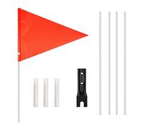 JINXIAN Fanion De Vélo Triangulaire De Sécurité 200cm Pour Enfant - Tige En Fibre De Verre Avec Drapeau (Rouge)