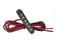 JinXiu 1x lampe de plaque d'immatriculation étanche avec 6 LED blanches, lampe universelle arrière pour moto, plaque de numéro de licence