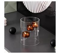 JINXIU-LI Socle pour Bougie Le Cristal s’adapte aux Bougies Chauffe-Plat Standard for Les Mariages de Table Idées de Cadeaux pour Une fête « Mes Coups de cœur(Amber 3 Cup)