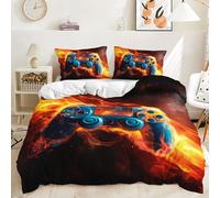 JINXIUJIASI Gamer Housse De Couette 90x190 Gaming Parure De Lit Enfant Manette de Jeu ImpriméE en 3D avec Fermeture éClair pour GarçOn Adolescent Adulte