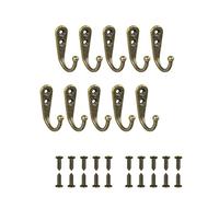 JINXM 10 pièces Crochets Simples Bronze Crochets Muraux Patère Ton Bronze Équipé de Vis de Montage