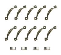 JINXM 10 RéTro Poignées Poignee de Meuble Bouton de Porte Poignee Entraxe Rustiques en Alliage de Zinc Pour Cuisine Porte de Grange Jardin Remise Tiroir D'Armoire En Bois(80MM)
