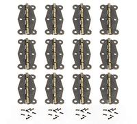 JINXM 12 Charnière Laiton Antique Mini Charniere Rétro Quincaillerie Ancienne Avec vis de Remplacement