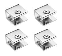 JINXM 4 Pcs Supports de Tablette en Verre en Alliage de Zinc 8-10mm Pince à Verre Carré Réglable Serrage en Verre Pince Clip Support