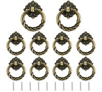 JINXM Lot de 10 poignées de porte vintage en laiton antique pour armoire de cuisine, commode, porte et tiroir