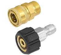 JINXM Tuyau d'Arrosage Adaptateur Robinet Raccord de Tuyau en Laiton Adaptateur Robinet pour Jardin Cuisine Aquarium 1 pièces X M22-14 pivotant + fiche 3/8"