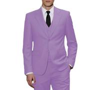 JinXuanYa Costume 3 pièces pour homme - Coupe ajustée - Smoking professionnel formel - Pour mariage, garçons d'honneur (blazer + gilet + pantalon), lavande, S