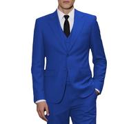 JinXuanYa Costume 3 pièces pour homme - Coupe ajustée - Smoking professionnel formel - Pour mariage, garçons d'honneur (blazer + gilet + pantalon), bleu marine, M