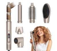 JINYAWA Brosse Soufflante 6 en 1 - Brosse Coiffante Chauffante Professionnelle avec Technologie Ionique, 4 Températures + Air Froid, 110 000 RPM, Design Ergonomique