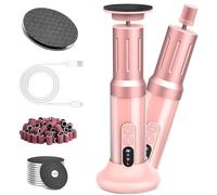 JINYAWA Détacheur électrique de callosités - Lime à pied rechargeable sans fil 2 en 1 avec écran LCD et 6 vitesses - Ponceuse professionnelle pour peaux mortes, ongles épais, talons et semelles (rose)