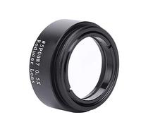 Jinyi Réducteur de focale de télescope, transmet Plus de lumière M28.5x0.6 Filetage en Alliage d'aluminium Clear View Black 0.5X réducteur de focale pour oculaire de 1,25 Pouces