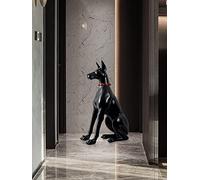 jinyi2016SHOP Artisanat Dog StatumentsImple Creative Salon Cabinet Cabinet Cabinet Hound Sculpture Art Soft Design Decoratio Accueil Sculpture de Salon (Color : Black, Size : 77cm)