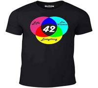 JINYIHOUSE Mens Answer is 42 T Shirt Inspired by Hitchhikers Guide to The Galaxy Sci FI Black S