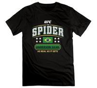 JINYIHOUSE Men's Spider Anderson Silva Proud Fighter Tshirts 100% Cotton Black M