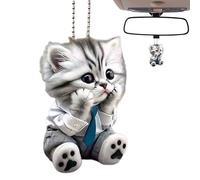 [Jinyilwn] Décoration de lentille de rétroviseur de voiture, porte-clés animal mignon | porte-clés breloque de rétroviseur décoration de lentille de rétroviseur intérieur, décoration réaliste en