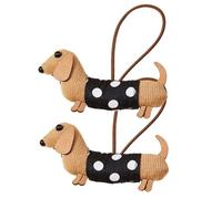 Jinyilwn Jolis élastiques à cheveux pour filles, chouchous décoratifs pour queue de cheval, 2 élastiques à cheveux pour filles, motif teckel, chouchou tendance pour femme