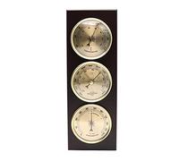 JINYISI Baromètre, station météo avec baromètre, thermomètre, hygromètre, affichage à cadran, bois + ABS