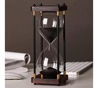JINYISI Sablier, sablier, sablier décoratif en bois, grand minuteur en lourglass 60 minutes, sablier noir pour bureau de chambre à coucher