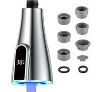 JINYOMFLY Douchette Robinet Cuisine LED, Douchette Cuisine avec LED, 3 Couleurs qui Changent avec la Température, Embout de Robinet Lumineux à LED Rotatif, M22/M24