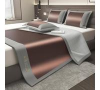 JINYOU Drap de lit rafraîchissant en Soie glacée avec taies d'oreiller, Tapis de Couchage d'été Respirant, Drap Plat au Toucher Frais for Les Nuits Chaudes(D,200 * 220cm)